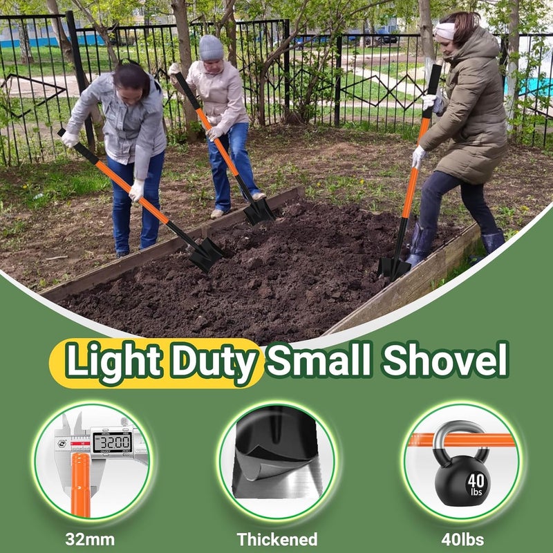 ABtool Shovel, Garden Shovels for Digging, Small Spade Square Trench Shovel with 43.3" Metal Handle,Mini Transfer Small Flat Shovels for Gardening,Planting,Digging,Landscaping,Camping,Kids Sand Beach Shovels - Image 3